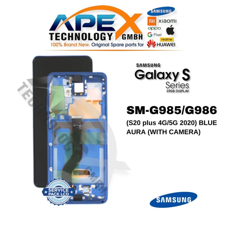 Samsung Galaxy S20 plus 4G/5G (SM-G985/G986) Pantalla LCD - Blue Aura (con cámara) (Service Pack) – GH82-22134H