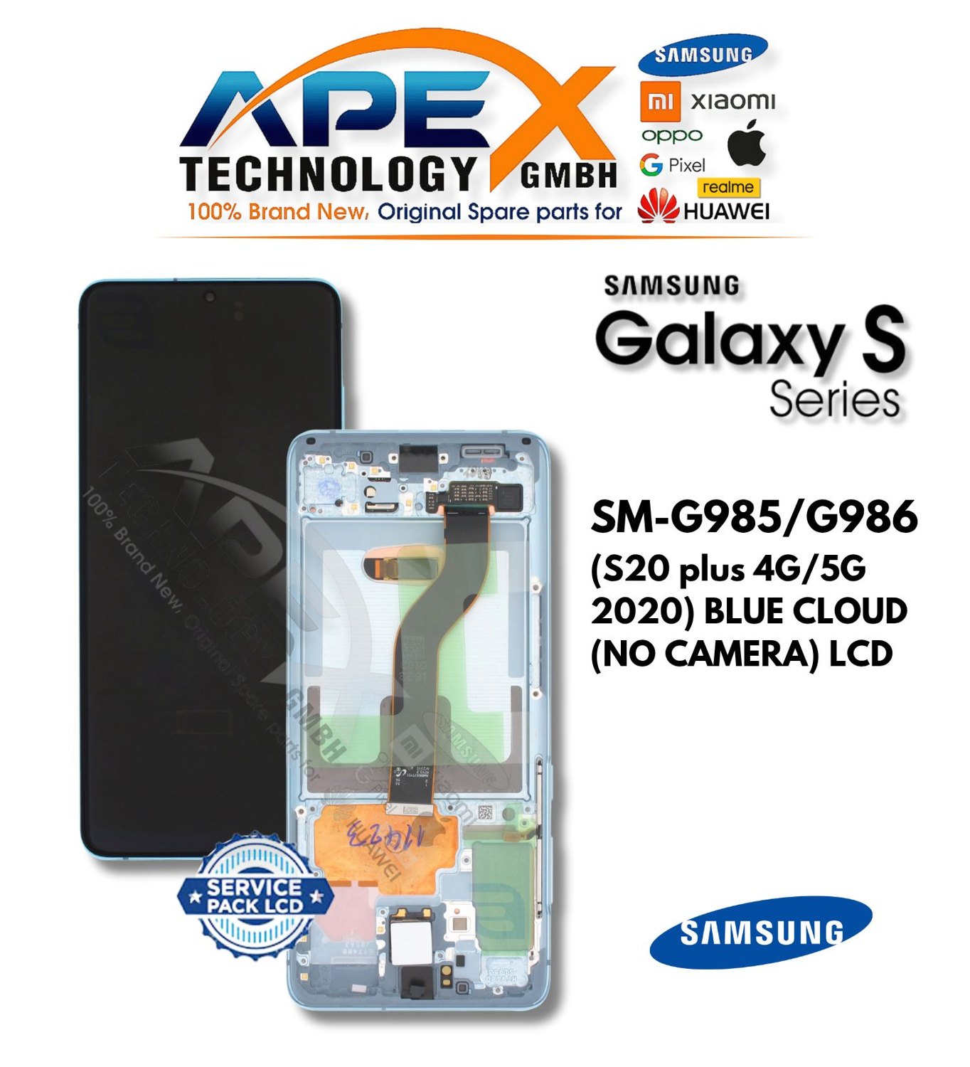 Samsung Galaxy S20 plus 4G/5G (SM-G985/G986) Ecrã LCD - Blue Cloud (sem câmara) (Service Pack) – GH82-31441D Samsung Galaxy S20 plus 4G/5G (SM-G985/G986) Ecrã LCD - Blue Cloud (sem câmara) (Service Pack) – GH82-31441D