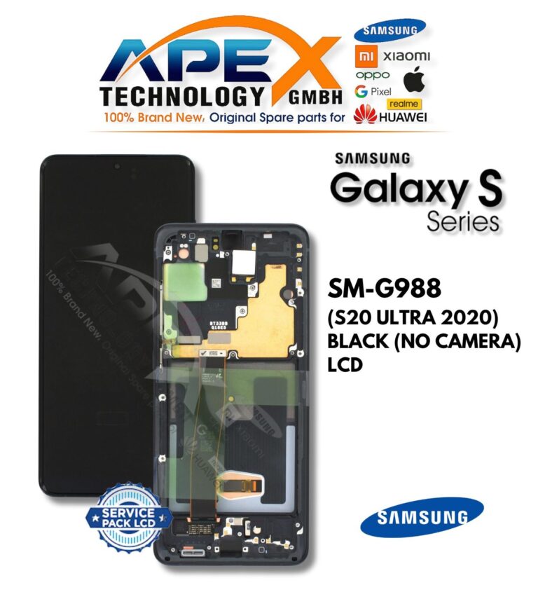 Samsung Galaxy S20 ULTRA (SM-G988) LCD-Display - Schwarz (ohne Kamera) (Service Pack) – GH82-26032A