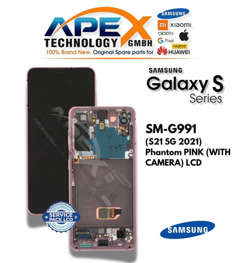 Samsung Galaxy S21 5G (SM-G991) Ecrã LCD - Phantom Pink (com câmara) (Service Pack) – GH82-24716D