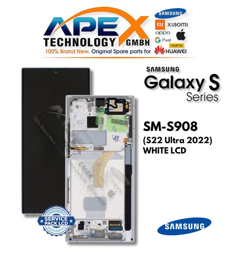 Samsung Galaxy S22 Ultra (SM-S908) Ecrã LCD - Branco (Service Pack) – GH82-27488C