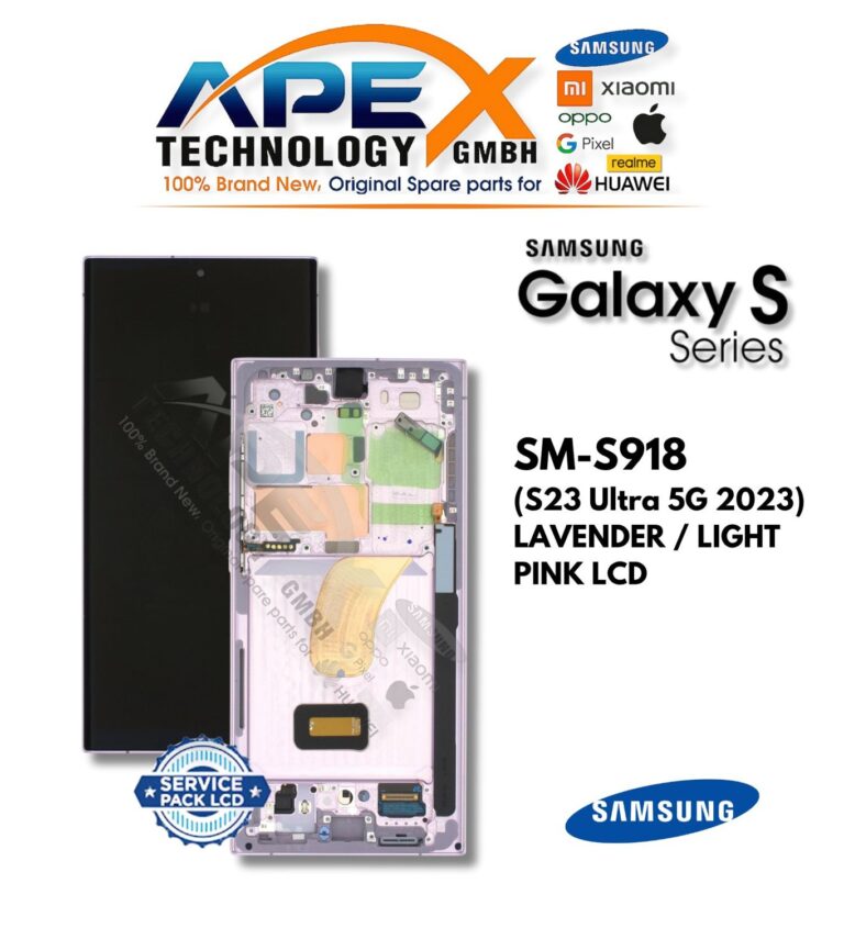 Samsung Galaxy S23 Ultra 5G (SM-S918) LCD-Display - Lavender / Hellrosa (Service Pack) – GH82-30465D