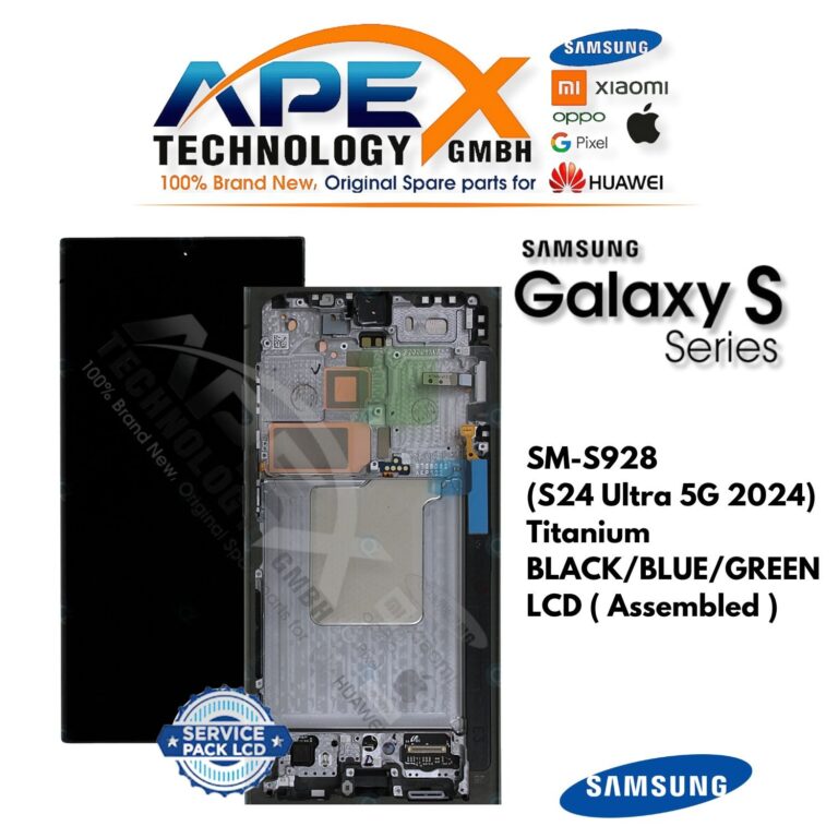 Samsung Galaxy S24 Ultra 5G (SM-S928) Pantalla LCD - Titanium Black/azul/verde (Service Pack) – GH82-33396B