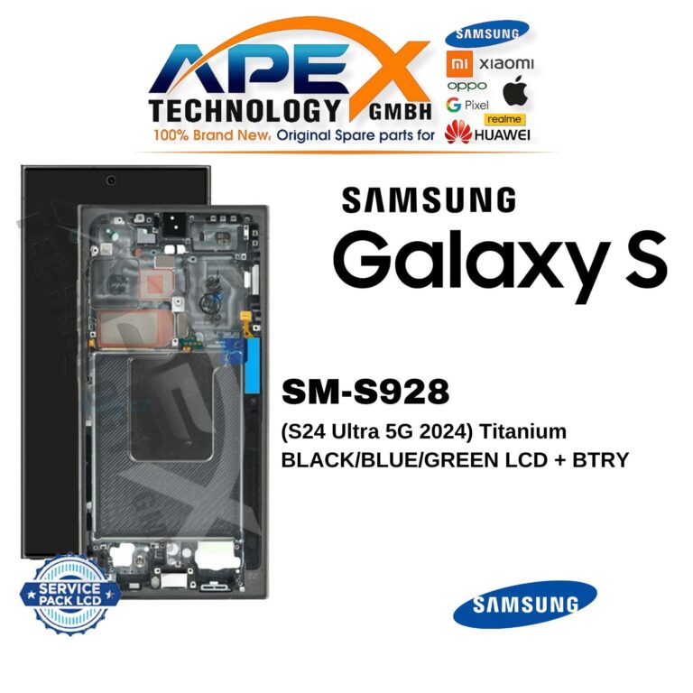 Samsung Galaxy S24 Ultra 5G (SM-S928) Display LCD - Titanium Black/blu/verde (Service Pack) – GH82-33398B