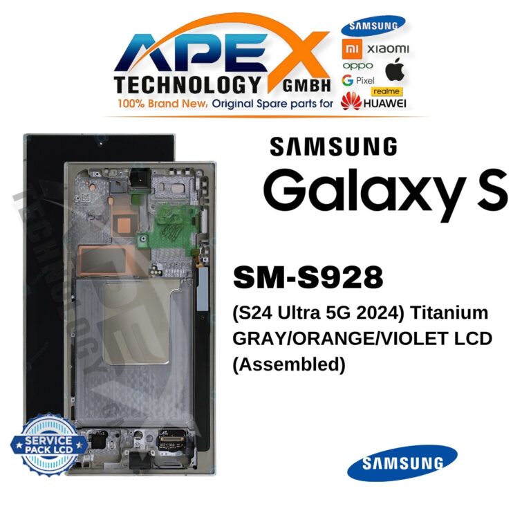 Samsung Galaxy S24 Ultra 5G (SM-S928) Display LCD - Titanium Gray/arancione/viola (Service Pack) – GH82-33396A