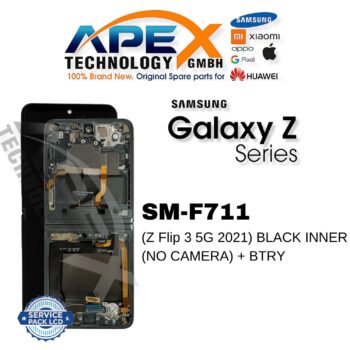 Samsung Galaxy Z Flip 3 5G (SM-F711) LCD Screen Display - Black Inner (no Camera) (Service Pack) – GH82-27442A