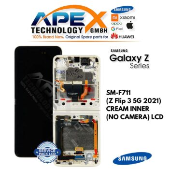 Samsung Galaxy Z Flip 3 5G (SM-F711) Écran LCD - Cream intérieur (sans caméra) (Service Pack) – GH82-27243B