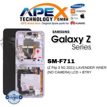Samsung Galaxy Z Flip 3 5G (SM-F711) LCD Screen Display - Lavender Inner (no Camera) (Service Pack) – GH82-27442D