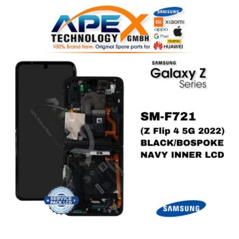 Samsung Galaxy Z Flip 4 5G (SM-F721) LCD Screen Display - Black/ Bospoke Navy Inner (Service Pack) – GH82-29440E