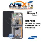 Samsung Galaxy Z Flip 4 5G (SM-F721) LCD-Display - Graphite Gray innen (Montiert) – GH82-29440A