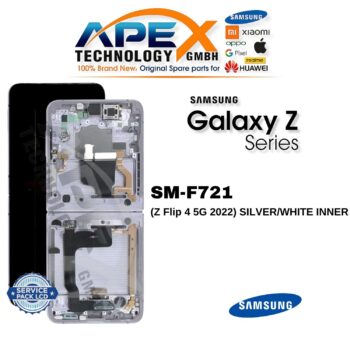 Samsung Galaxy Z Flip 4 5G (SM-F721) Display LCD - Argento/bianco interno (Service Pack) – GH82-29440F