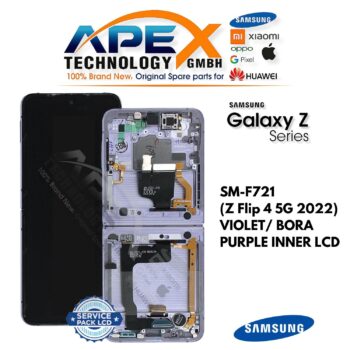 Samsung Galaxy Z Flip 4 5G (SM-F721) Display LCD - Viola/ Bora Purple interno (Assemblato) – GH82-29440B