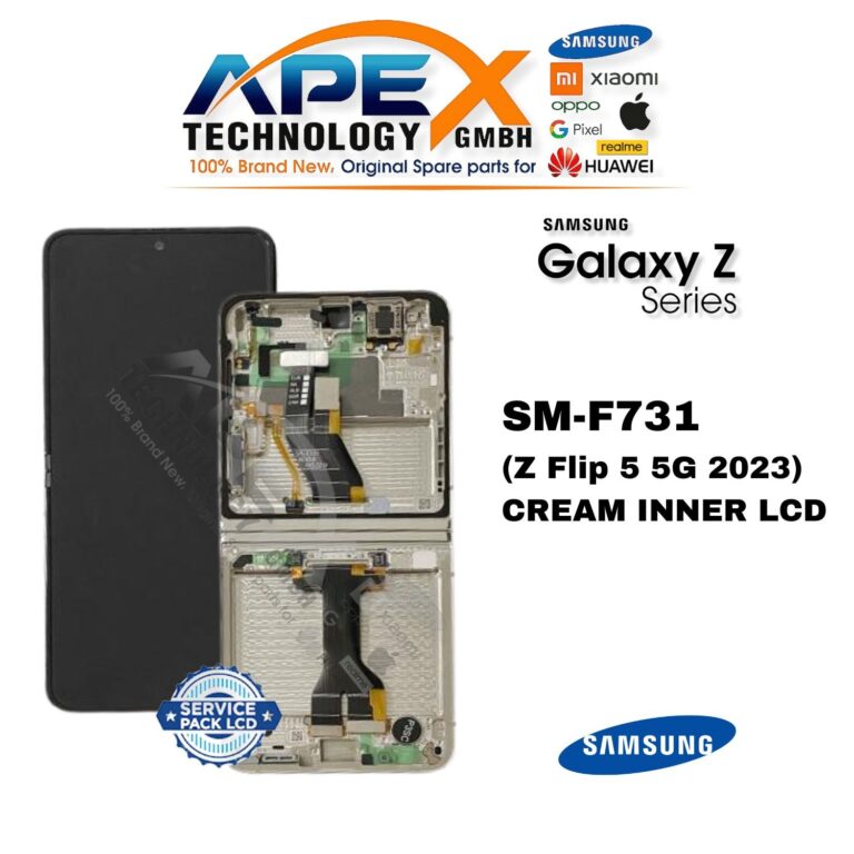 Samsung Galaxy Z Flip 5 5G (SM-F731) شاشة LCD كاملة - Cream داخلية (Service Pack) – GH82-31827B