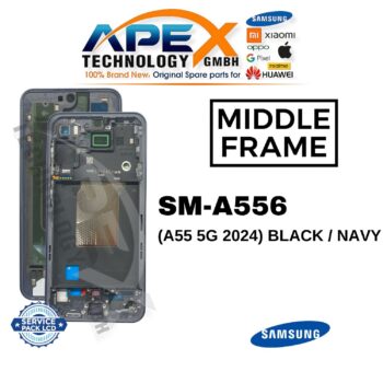 Samsung MOLDURA CENTRAL SM-A556 (A55 5G 2024) PRETO / AZUL-MARINHO – GH82-34309A