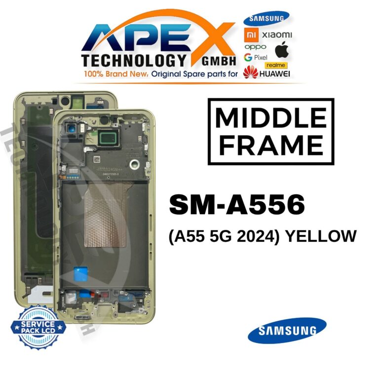 Samsung CHÂSSIS INTERMÉDIAIRE SM-A556 (A55 5G 2024) JAUNE / LEMON – GH82-34309D