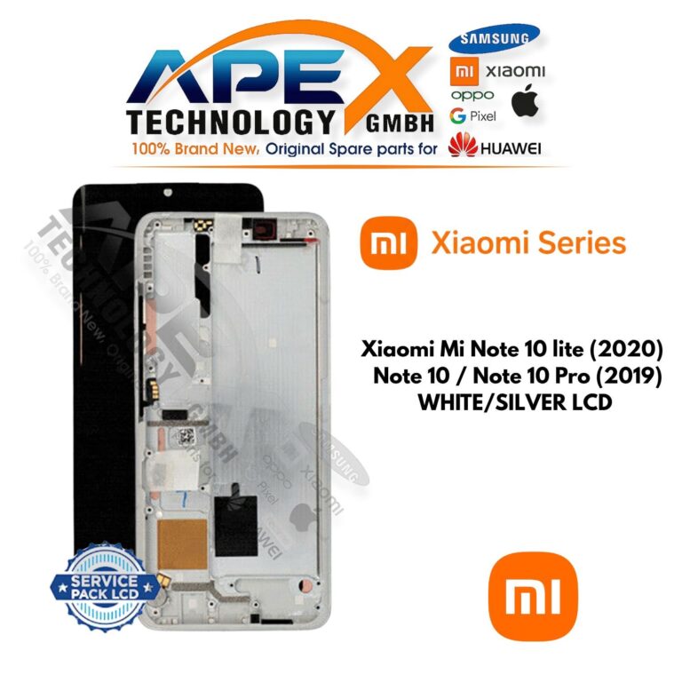 Xiaomi Mi Note 10 lite (2020) / Note 10 / Note 10 Pro (2019) BRANCO/PRATEADO LCD – 5600030F4L00
